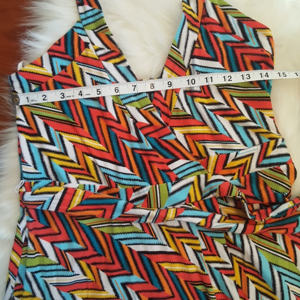 Gap Halter wrap dress in zigzag print - Picture 6 of 8